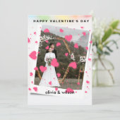 Cartes Pour Fêtes Annuelles Happy Valentine's Day Rustic Red Hearts Pattern (Debout devant)