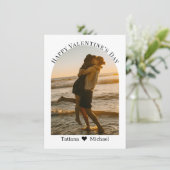 Cartes Pour Fêtes Annuelles happy valentines jour script moderne arche photo (Debout devant)