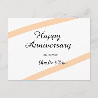 Cartes Pour Fêtes Annuelles Happy wedding anniversary orange pastel lines name