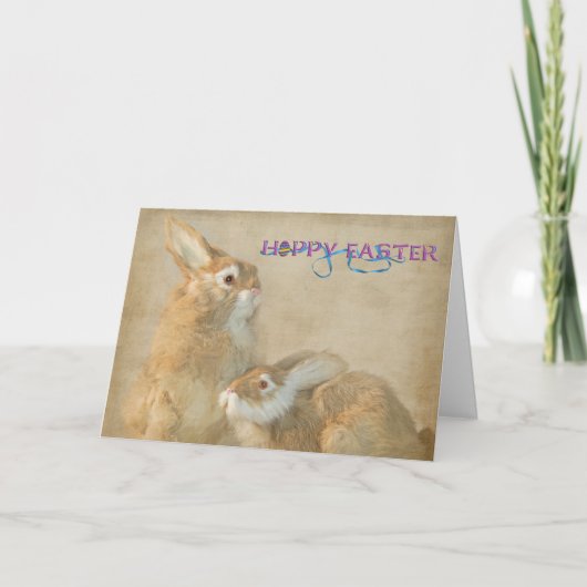 Cartes Pour Fêtes Annuelles Hares Hoppy (Devant)