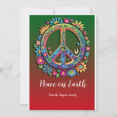 Cartes Pour Fêtes Annuelles Harmonie Flower Power : Une paix personnalisable s (Devant)