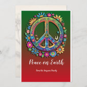 Cartes Pour Fêtes Annuelles Harmonie Flower Power : Une paix personnalisable s (Devant / Derrière)