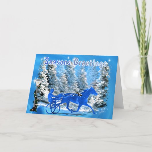 Cartes Pour Fêtes Annuelles Harnais Blue Xmas (Devant)