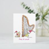 Cartes Pour Fêtes Annuelles Harpe de Noël CH-004 (Debout devant)