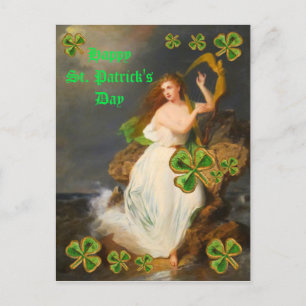 Cartes Pour Fêtes Annuelles Harpe Vintage de jour St. Patrick d'Erin
