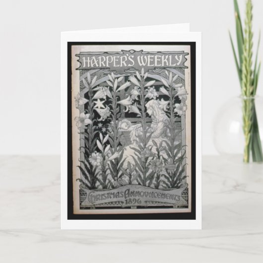 Cartes Pour Fêtes Annuelles "Harpiste hebdomadaire", annonces 1896 (l de Noël (Devant)