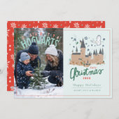 Cartes Pour Fêtes Annuelles Harry Potter | Deck the Great Hall Photo (Devant / Derrière)