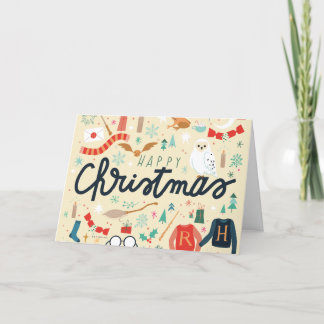 Cartes Pour Fêtes Annuelles Harry Potter | Joyeux Noël avec des icônes festive