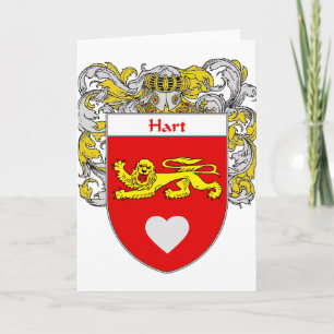 Cartes Pour Fêtes Annuelles Hart Coat of Arms/Family Crest (Mantled)