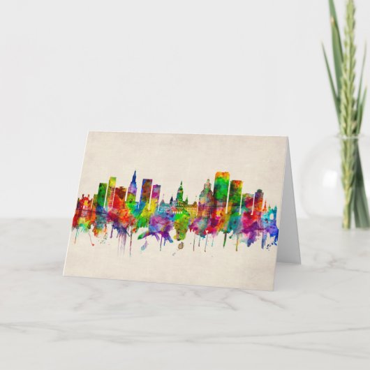 Cartes Pour Fêtes Annuelles Hartford Connecticut Skyline (Devant)