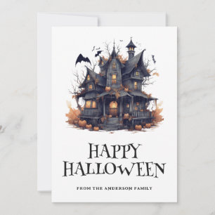 Cartes Pour Fêtes Annuelles Hauny House Happy Halloween Card