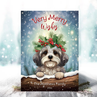 Cartes Pour Fêtes Annuelles Havanais hiver Wonderland Noël animal Portrait
