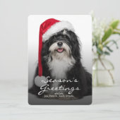 Cartes Pour Fêtes Annuelles Havanese Dog With Santa Hat (Debout devant)