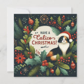Cartes Pour Fêtes Annuelles Have a Calico Chritmas Wreath (Devant)