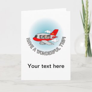 Cartes Pour Fêtes Annuelles Have a wonderful trip! Airplane with passengers