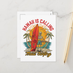 Cartes Pour Fêtes Annuelles Hawaii appelle les vibes de l'île de surf de Maui
