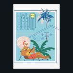 Cartes Pour Fêtes Annuelles Hawaii Christmas Père Noël Travel Tropical Beach<br><div class="desc">Père Noël se met dans l'esprit des vacances avec l'air frais côtier,  plage tropicale immaculée et palmiers. Joyeux Noël en hawaïen.</div>