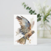 Cartes Pour Fêtes Annuelles Hawk En Aquarelles (Debout devant)