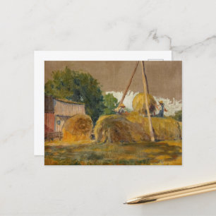 Cartes Pour Fêtes Annuelles Haystacks et Red Barn par Grant Wood