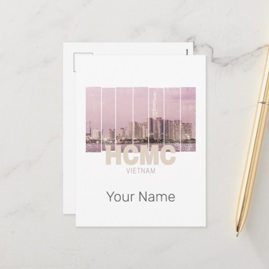 Cartes Pour Fêtes Annuelles HCMC Saigon (Ho-Chi-Minh-Ville) Skyline Vietnam (Devant/Arrière en situation)
