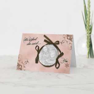 Cartes Pour Fêtes Annuelles He Asked, She Said Yes Photo Frame Card