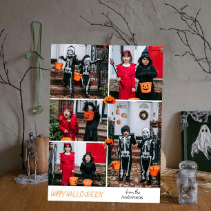 Cartes Pour Fêtes Annuelles Hé Boo ! Éffrayant Halloween Famille Photo Holiday