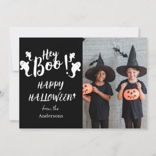 Cartes Pour Fêtes Annuelles Hé Boo ! Photo de famille éffrayant Halloween