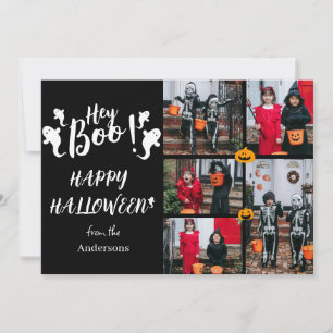 Cartes Pour Fêtes Annuelles Hé Boo ! Photo de famille éffrayant Halloween