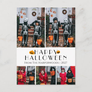 Cartes Pour Fêtes Annuelles Hé Boo ! Photo de famille effrayante d'Halloween