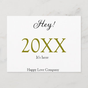 Cartes Pour Fêtes Annuelles Hé, c'est la nouvelle année, ajoutez année or noir