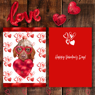 Cartes Pour Fêtes Annuelles Heart Brown Dachshund Amoureux des chiens Valentin