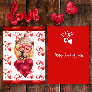 Cartes Pour Fêtes Annuelles Heart Chow Chow Amoureux des chiens Valentine Cade