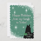 Cartes Pour Fêtes Annuelles Heart Horses I Vacances (vert) (Dos)