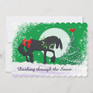 Cartes Pour Fêtes Annuelles Heart Horses VI Holiday (Holiday Tree)