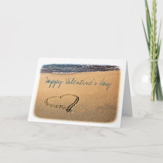Cartes Pour Fêtes Annuelles Heart in the Sand Valentine's Day Card (Devant)