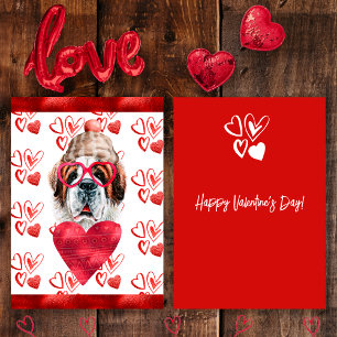 Cartes Pour Fêtes Annuelles Heart Saint Bernard Amoureux des chiens Valentine 