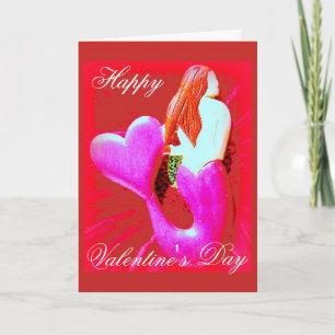 Cartes Pour Fêtes Annuelles heart-tail mermaid Happy Valentin's Day