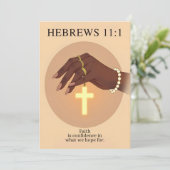 Cartes Pour Fêtes Annuelles Hebrews 11:1 Faith Confidence Scripture Art (Debout devant)