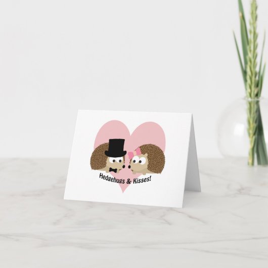 Cartes Pour Fêtes Annuelles Hedgehugs et couples de hérisson de baisers (Devant)