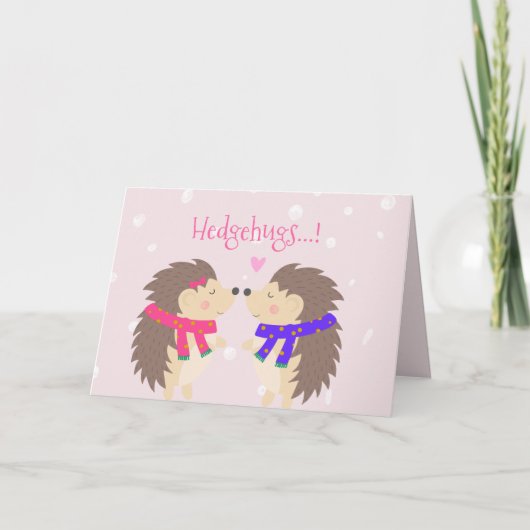 Cartes Pour Fêtes Annuelles Hedgehugs ! Saint Hérisson Saint Valentin (Devant)