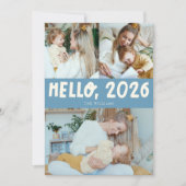 Cartes Pour Fêtes Annuelles Hello 2026 Typography Denim Blue Photo (Devant)