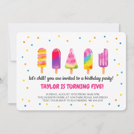 Cartes Pour Fêtes Annuelles Hello Summer Birthday Party (Devant)