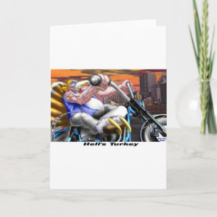 Cartes Pour Fêtes Annuelles Hells Turkey Funny Thanksgiving Harley Tee - shirt