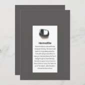 Cartes Pour Fêtes Annuelles Hématite Quartz Cristal Signification Bijoux Displ (Devant / Derrière)