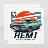 Cartes Pour Fêtes Annuelles Hemi Roadrunner 1970 (Devant / Derrière)
