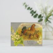 Cartes Pour Fêtes Annuelles Hen de Pâques vintage (Debout devant)