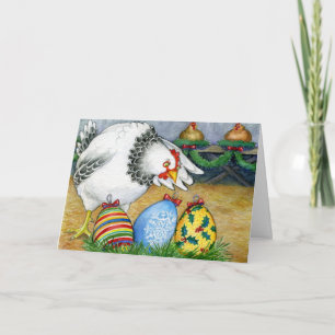 Cartes Pour Fêtes Annuelles Hen et ses oeufs de Noël