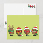 Cartes Pour Fêtes Annuelles Hérisson de Noël (Devant / Derrière)