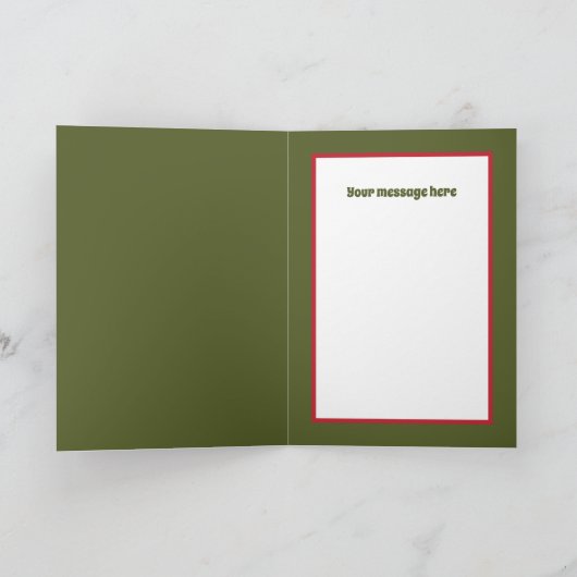 Cartes Pour Fêtes Annuelles Hérisson de Noël festif personnalisable (Intérieur)