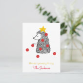 Cartes Pour Fêtes Annuelles Hérisson Hérisson Joyeux Tout Vacances (Debout devant)